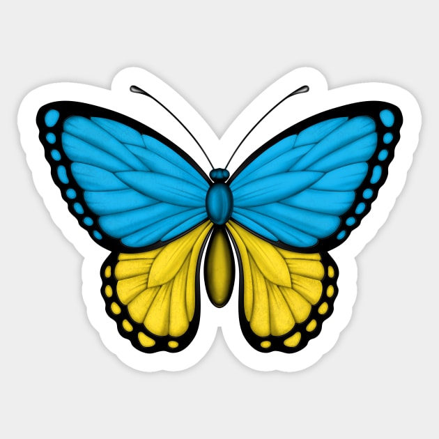 Ukrainian Flag Butterfly Sticker by jeffbartels